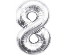 GoDan BALON foliowy Cyfra 8 sebrna 85 cm
