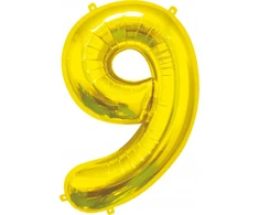 GoDan BALON foliowy Cyfra 9 auksinė 85 cm
