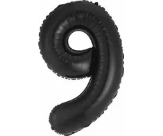 GoDan B&amp;C folijos balionas numeris 9, matinė juoda, 85 cm