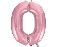 GoDan Baliono folijos skaitmuo "0" ryškiai rausva 92cm