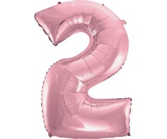 GoDan Baliono folijos skaitmuo "2" ryškių rožių 92cm
