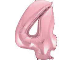 GoDan Balon foliowy cyfra "4" jasny róż 92cm