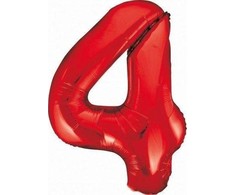 GoDan folijos balionas numeris 4 raudonas, 85 cm