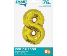 GoDan Folinis balionas skaičius “8” aukso spalvos