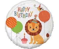 GoDan PartyDeco Folinis balionas Liūtukas, Happy birthday, 36cm