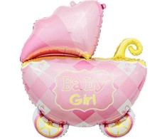 GoDan BALON foliowy Vežimėlis rožinis 60 cm
