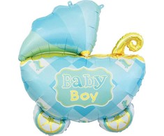 GoDan Baby Shower Foil Balloon Baby Boy Vežimėlis Mėlynas Godan