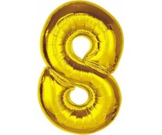 GoDan Smart folijos balionas, numeris 8, auksinis, 92 cm