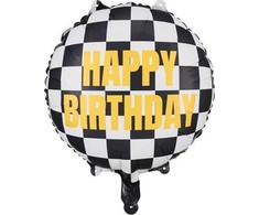 PartyDeco Folinis balionas Languota vėliava Happy Birthday, 45cm