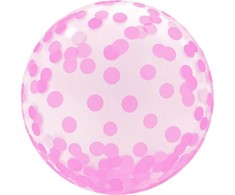 GoDan Crystal balionas su spausdinimo rožinė connetti - 45 cm - 1 pc. universalus