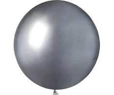 GoDan Giant balionas, 1 m skersmens - blizgus sidabras. universalus
