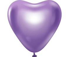 GoDan B&amp;C Balloons Platinum Violetinė Hearts 30,5cm 6vnt