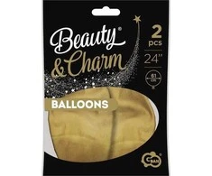 GoDan Beauty&amp;Charm Balloons platininis auksas 61cm 2 vnt