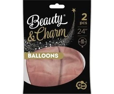 GoDan „Beauty&amp;Charm“ balionai platininės rožinės spalvos PLN 61 cm 2 vnt.