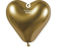 GoDan Balloons chromuotos širdys aukso 25vnt.
