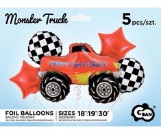 GoDan Foil balionai Monster Truck rinkinys 5 vnt