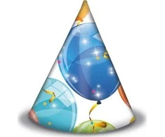 GoDan Sparkling Balloons popierinės kepurės, 6 vnt.