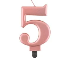 GoDan Gimtadienio žvakė "5" aukso spalvos 8cm