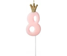 GoDan Gimtadienio žvakutė nr 8 rausva 9.5cm