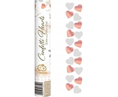 Pop konfeti 30x5 širdelės rožinė/auksinė/balta Valentino diena GODAN KP-SRZB