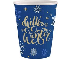 GoDan Hello Winter Mėlyna Popieriniai puodeliai 250ml 6vnt
