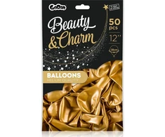 GoDan metaliniai balionai Gold, B &amp; C, 30 cm, 50 vnt.