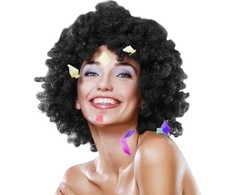 GoDan Mega afro juodas perukas - 1 vnt