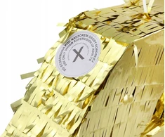 GoDan Piñata numeris 60 metalinė auksinė folija 50x50cm