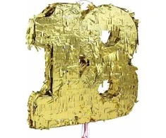 GoDan Pinjata numeris 18 metalinio aukso spalvos 50x40,5x8cm