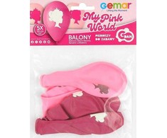 GoDan Balony Premium My Rožinė World w koronie 30cm 5szt