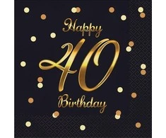 GoDan SERWETKI 40 Birthday 33x33 cm 20 vnt