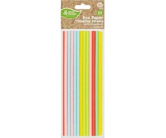 GoDan Słomki papierowe pastelowe MIX 197x6mm 24szt