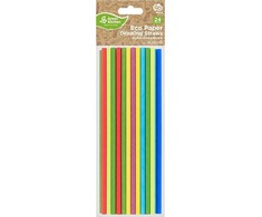 GoDan Słomki papierowe tęczowy MIX 197x6mm 24szt
