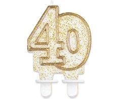 Gimtadienio žvakė numeris 40 blizgantis GODAN