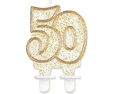 GODAN blizganti gimtadienio žvakė numeris 50