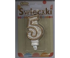 GoDan Skaičius žvakė su aukso sienos ir blizgesio - 5 - 1 pc. universalus