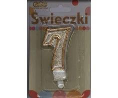 GoDan Candle DIGITAL 7 gimtadienis, auksinis kontūras