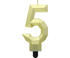 GoDan žvakė Number 5 - deimantas, metalinė auksinė, 7,6 cm