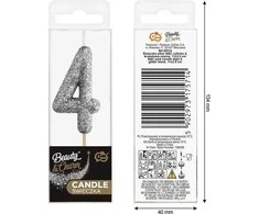 GoDan Žvakių rinktuvas 4 juodi blizgučiai 11x3,5 cm