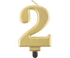 GoDan Žvakė Nr. 2, metalinis auksas, 8,0 cm PF-SCZ2