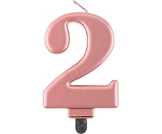 GoDan Žvakė Nr. 2, metalinė rožinė ir auksinė, 8,0 cm PF-SCRZ2