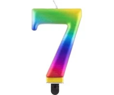 GoDan Gimtadienio žvakė "7", daugiaspalvė 8cm
