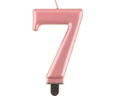 GoDan gimtadienio žvakė "7" rožinio aukso 8cm