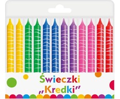 GoDan Świeczki urodzinowe wielokolorowe - 12 vnt. universalus