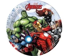 Globos Europe Bv GoDan Avengers popierinės lėkštės 20cm 8cm