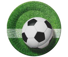Popierinė lėkštė 18 cm Futbolas, pakuotėje 6 vnt., Party GODAN PW-TPN7
