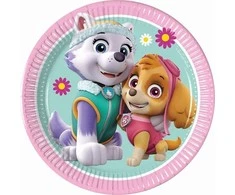 GoDan Paw Patrol Skye &amp; Everest Nickelodeon popierinės lėkštės, 20 cm, 8 vnt. be plastiko