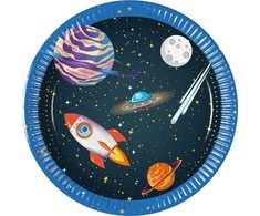 GoDan Rocket Space popierinės lėkštės 20cm 8vnt