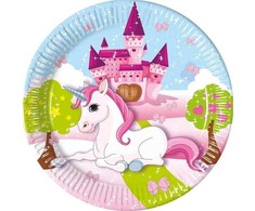 Globos Europe Bv GoDan Talerzyki papierowe Unicorn 23cm 8szt