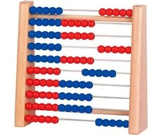 Goki Dvipusis medinis matematinis skaičiuotuvas su spalvotais kaladėlėmis, vaikams nuo 3 metų, saugus
